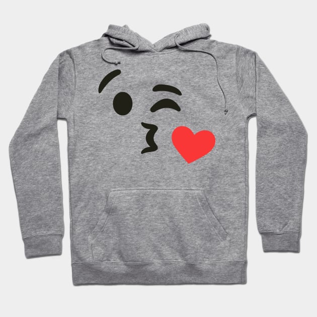 Emoji Kiss  Wink Heart Blowing Kiss Emoji For Women Hoodie by giftideas